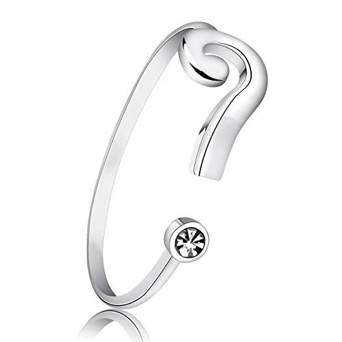 Fragezeichen Armband Fragezeichen offen verstellbar Manschette Armband Satzzeichen Schmuck, 2.56, Edelstahl von My Pet Elephant
