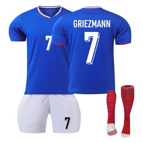 Frankreich Fußball Trikot, 24 Hause/Auswärts Fußball Trikot Kinder Erwachsener, Nr.7 10 Trikots Shorts und Socken Anzug Jungen Herren Frankreich Fußball Trikot, 24 Hause/Auswärts Fußball Trikot Kinder Erwachsener, Nr.7 10 Trikots Shorts und Socken Anzug Jungen Herren von Generic