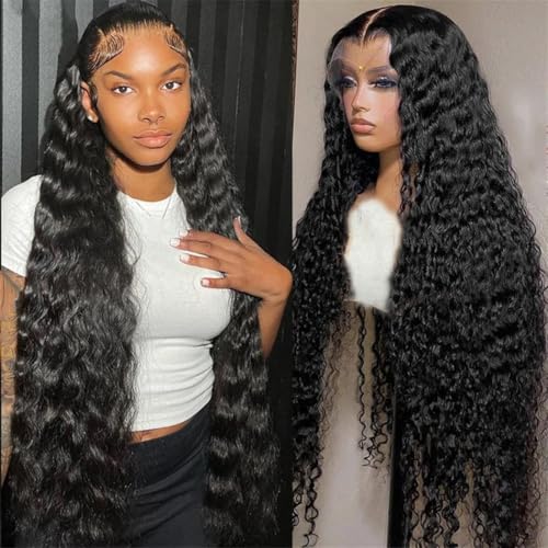 Frauen Deep Wave Lace Frontal Perücke HD Transparent 13X4 13X6 Brasilianische Lockige Echthaarperücken Natürlicher Look von Generic