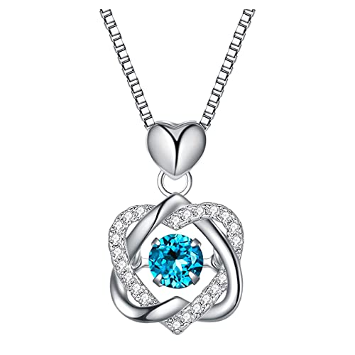 Frauen Halskette Kette Schlüsselbein Herzform Smart Diamant Liebe platiniert Zubehör Halskette für Freundin, blau, Einheitsgröße von Generic