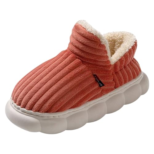 Frauen Hausschuhe Winter Warm Weich Bequem Slipper Futter Innenseite Flauschige Kuschelig Hausschuhe Damen Rutschfest Dicksohle (38-39) von Generic