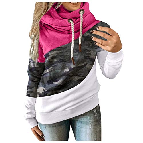 Frauen Hoody Sweatshirt Kapuze Sport Streetwear Solide lässige Töpfe für Frauen Kontrast Ärmellänge Sweatshirts für Frauen Kapuzenpulli für Frauen Damen Kapuzenpullover Winter Langarm Hoodie von Generic