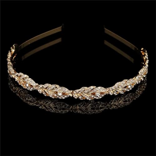 Frauen Kristall Strass Haarband Blumenmuster Haarbänder Hochzeit Schmuck Haarschmuck Braut Hairwear von Generic