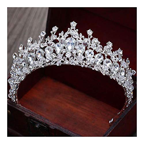 Frauen Krone Kopfbedeckung Braut Hochzeit Tiara Braut Make-Up Kopfschmuck Prinzessin Krone Hochzeit Haar Zubehör Kopfschmuck von Generic