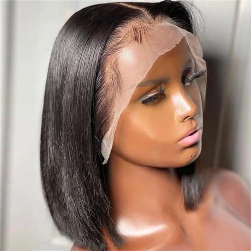 Frauen Lace Front Perücke Kurze Gerade Perücke Spitze Front Menschliches Haar Perücken Für Schwarze Frauen 4X4 Verschluss Perücke 13X4 Spitze Frontal Perücke von Generic