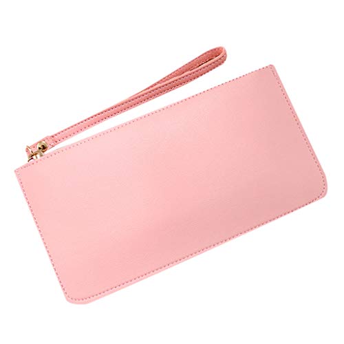 Frauen Lange Mode Kontrastfarbe große Kapazität Münztasche Kleine Geldbörsen Herren (Pink, One Size) von Generic