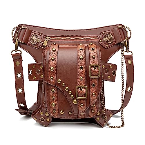 Frauen Leder Mehrzweck Taktische Drop Bein Arm Tasche Pack Hüfte Gürtel Taille Fanny Messenger Schulter Tasche von Generic