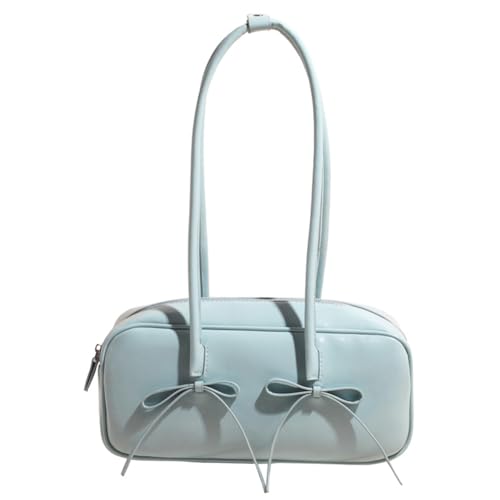 Frauen Leder -Umhängetasche mit Fliege Handtasche for den täglichen Gebrauch (blau) von Generic