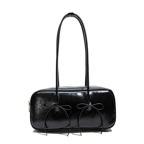 Frauen Leder -Umhängetasche mit Fliege Handtasche for den täglichen Gebrauch (schwarz) von Generic