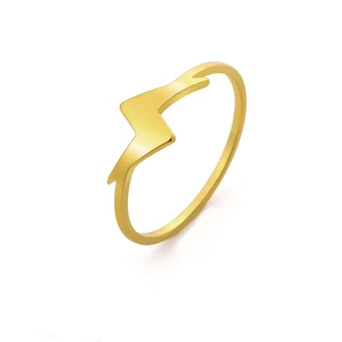 Frauen Männer Edelstahl Punk Blitz minimalistischen Ringe Modeschmuck von Generic