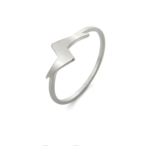 Frauen Männer Edelstahl Punk Blitz minimalistischen Ringe Modeschmuck von Generic