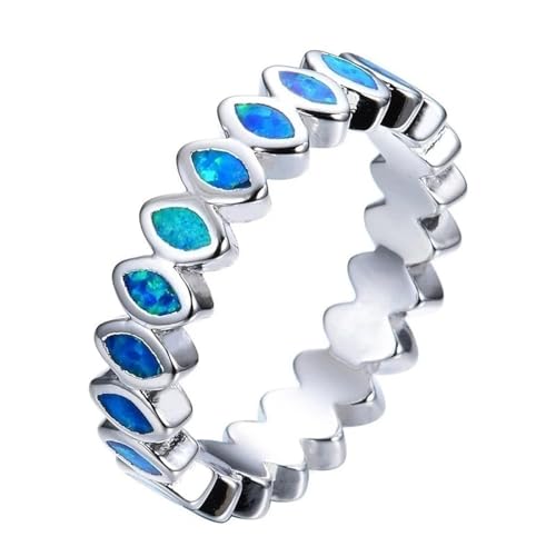 Frauen Männer Mode geometrische oval weiß/grün/blau Imitation Feueropal Legierung Ring Frauen Männer Mode geometrische oval weiß/grün/blau Imitation Feueropal Legierung Ring von Generic