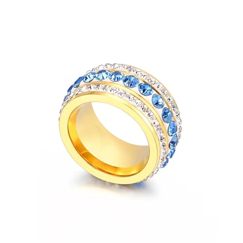 Frauen Männer Titan Stahl Mode Glänzend Zirkon Gold Silber Farbe Kristall Strass Klobige Ringe Schmuck Frauen Männer Titan Stahl Mode Glänzend Zirkon Gold Silber Farbe Kristall Strass Klobige Ringe Schmuck von Generic