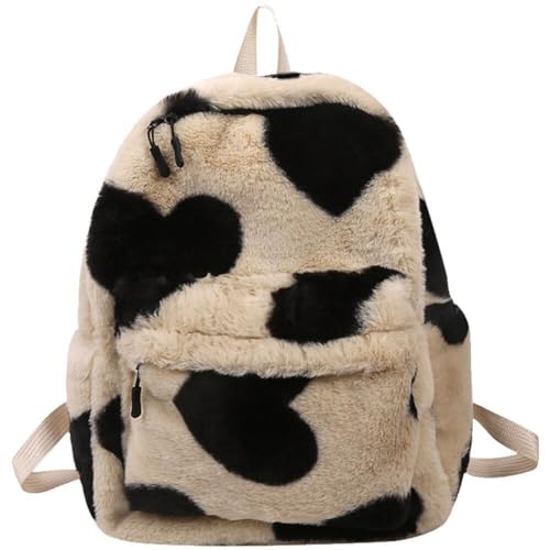 Frauen Mini -rucksack Süße Flauschige Umhängetasche Plüsch Kuh Muster Rucksack Hasen Satchel Geldbörse Plüsch Handtaschen Freizeitpack Für Mädchen von Generic