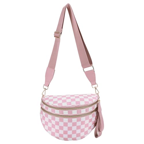 Frauen Mode Crossbody Tasche große Kapazität Einfacher Umhängetasche Verstellbares Riemen Stilvolle Brusttasche Frauen täglich (rosa) von Generic