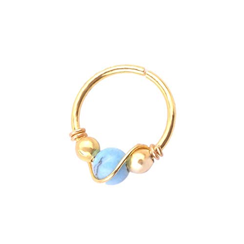 Frauen Nasenring Nostril Hoop mit blauer Perle Ohrring Lippenpiercing Schmuck kreativ und nützlich von Generic