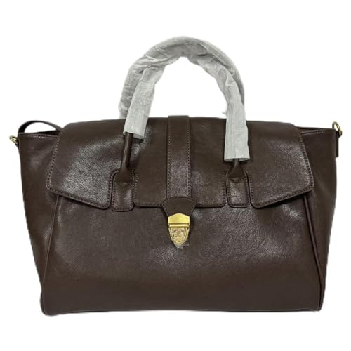 Frauen PU Leder Handtasche Feste Farbe Chic Hobo Bag Tablet Handtasche (Kaffee) von Generic