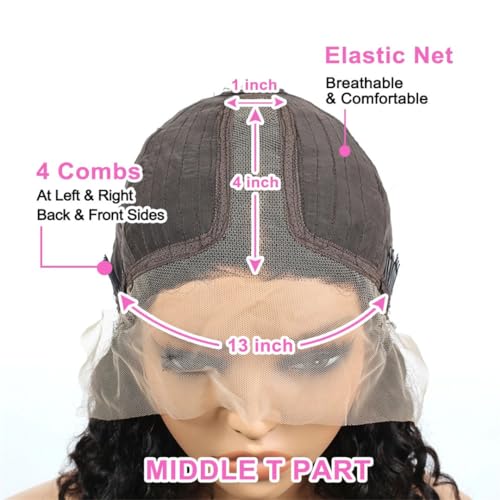 Frauen Perücke Spitze Front Menschliches Haar Perücken 13X4 Kurze Gerade HD Transparent Vor Gezupft 4X4 Verschluss Spitze Frontal Perücke von Generic