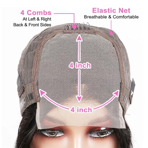 Frauen Perücke Spitze Front Menschliches Haar Perücken 13X4 Kurze Gerade HD Transparent Vor Gezupft 4X4 Verschluss Spitze Frontal Perücke Frauen Perücke Spitze Front Menschliches Haar Perücken 13X4 Kurze Gerade HD Transparent Vor Gezupft 4X4 Verschluss Spitze Frontal Perücke von Generic