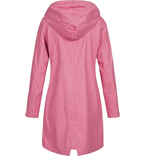 Frauen Regenparka Parka Jacke Windbreaker, Lange Regenjacke Softshelljacke Leichte Regenjacke Damen Wasserdicht Atmungsaktiv, Winterjacke Outdoorjacke Regenmantel Damen Wasserdicht Atmungsaktiv, von Generic