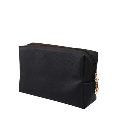 Frauen Reise Make-Up Taschen PU Leder Tasche Reise Waschen Toiletry Organizer Geldbörse Kosmetik Tasche(Black) von Generic