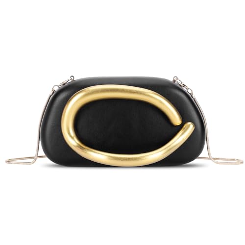 Frauen Retro Clutch Bag Leder Vintage Crossbody Bag Party Telefontasche (schwarz) von Generic