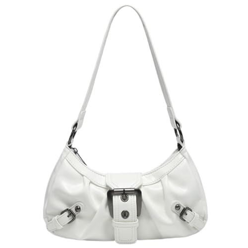 Frauen Schultertasche Y2K PU Leder Hobo Bag Plissee Unterarm Geldbörse Magnetverschluss Reißverschluss Clutch Geldbörse Reise Pendlertasche von Generic