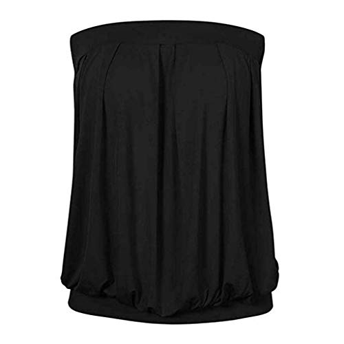 Frauen Solide Casual Wrapped Chest Lose ärmellose Top-Bluse Schlaf T Shirt (Black, L) von Generic