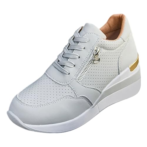 Frauen Sportschuhe Turnschuhe Herren Damen Weicher Sohle Breite Füße Plateau Schnürsenkel atmungsaktiv bequem lässig Dicke Schuhe Fashion Laufschuhe von Generic