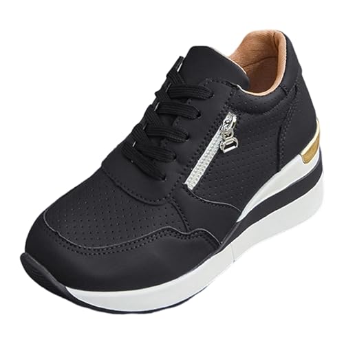 Frauen Sportschuhe Turnschuhe Herren Damen Weicher Sohle Breite Füße Plateau Schnürsenkel atmungsaktiv bequem lässig Dicke Schuhe Fashion Laufschuhe von Generic