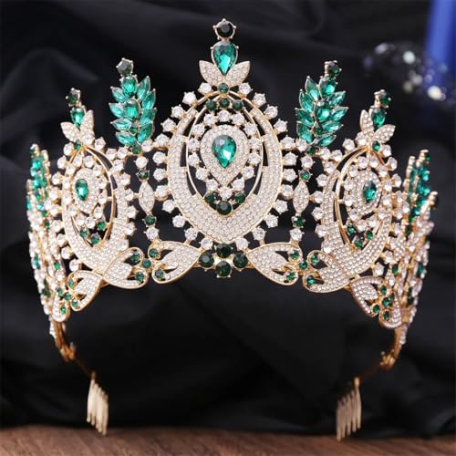 Frauen Strass Tiara Krone Brautkleid Braut Haarmode Krone Haarzubehör EN8 Gold von Generic