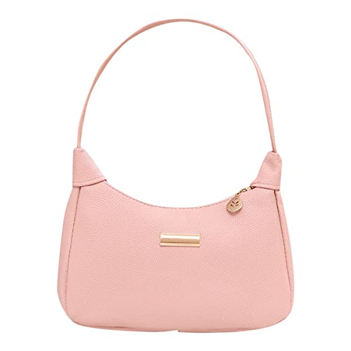 Frauen Umhängetasche Mode Muster Einfache Solide Reißverschluss Praktische Handtasche Herren Trainingshose Kurz Mit Taschen (Pink, One Size) von Generic