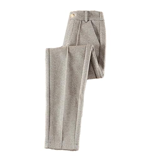 Frauen Wolle Dicke Hose Herbst Winter Hohe Taille Fleece Hose Slim Fit Warme Casual Bleistift Hose von Generic