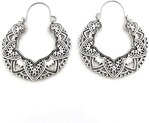 Frauen in Tribal Aushöhlen Mandala Blume Reifen Ohrringe Schmuck Geschenk für Frauen Teenager Geburtstag Weihnachten Freunde Geschenk von Generic