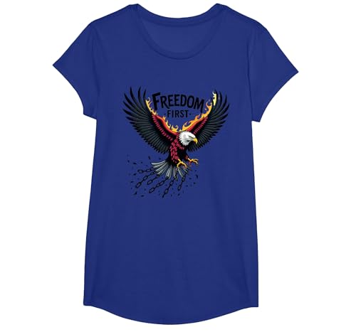 Freiheit zuerst patriotisch T-Shirt, Girls, Königsblau, XS Freiheit zuerst patriotisch T-Shirt, Girls, Königsblau, XS von Generic