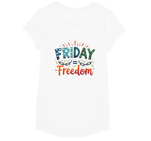 Freitag = Freiheit: Feiern Sie die Befreiung am Wochenende T-Shirt, Girls, Weiß, XS von Generic