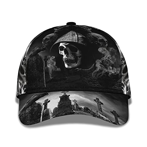 Freizeit Basecap Totenkopf Totenköpfe Sensenmann Auf Dem Friedhof Schirmmütze Basecap Unisex Baseball Cap Leichtgewicht Trucker Baseballcap Für Herren, Reisen, Teenager von Generic