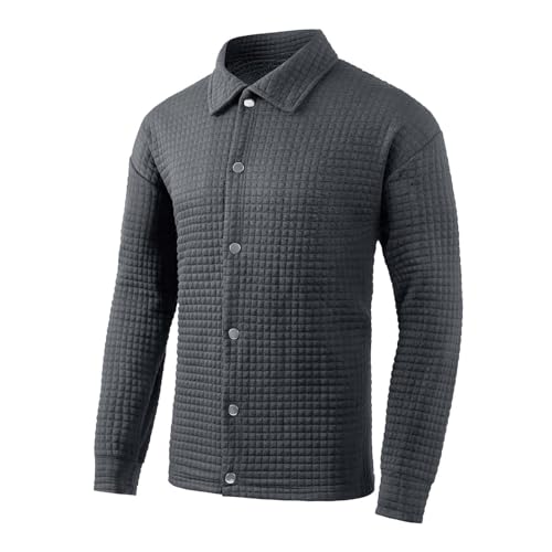 Freizeithemd Herren Langarm Schwarz - Stehkragenhemd Herren Slim Fit - Langärmeliges Hemd Mit Waffelmuster Businesshemd Sommer Casual Regular Fit Shirt Leichtes Freizeithemden Revers Übergangsjacke Freizeithemd Herren Langarm Schwarz - Stehkragenhemd Herren Slim Fit - Langärmeliges Hemd Mit Waffelmuster Businesshemd Sommer Casual Regular Fit Shirt Leichtes Freizeithemden Revers Übergangsjacke von Generic