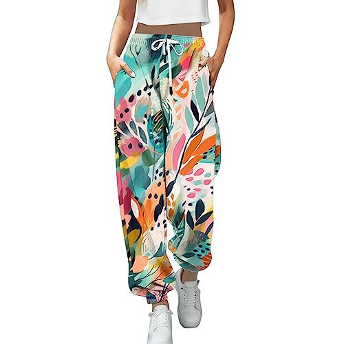Freizeithose Damen Lang Trainingshosen Blumen Drucken Sport Jogginghose Yogahose High Waist Lässige Loose Sweathose Stretch Trousers Gym Workout Laufhose Sweatpant mit Taschen Freizeithose Damen Lang Trainingshosen Blumen Drucken Sport Jogginghose Yogahose High Waist Lässige Loose Sweathose Stretch Trousers Gym Workout Laufhose Sweatpant mit Taschen von Generic