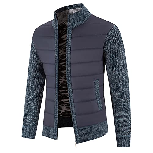 Freizeitjacke Herren Cardigan Strickjacke, Herren üBergangsjacke GefüTtert Mit Stehkragen Outdoor Winterjacke Fleecejacke Mantel Herrenjacke Business MäNner Elegant Wintermantel Softshelljacke von Generic