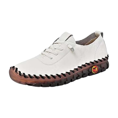 Freizeitschuhe Damen Leder Wanderschuhe Flache Sohle Walkingschuhe Bequeme Fitnessschuhe mit Schnürsenkel Halbschuhe Atmungsaktiv Schlupfschuhe Outdoorschuhe rutschfeste Damensneaker Freizeitschuhe Damen Leder Wanderschuhe Flache Sohle Walkingschuhe Bequeme Fitnessschuhe mit Schnürsenkel Halbschuhe Atmungsaktiv Schlupfschuhe Outdoorschuhe rutschfeste Damensneaker von Generic