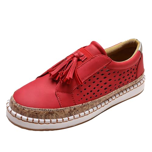 Freizeitschuhe Damen Mesh Halbschuhe Damen Elegant Leinenschuhe Weich Leicht Arbeitsschuhe Atmungsaktive Fitnessschuhe Modisch Trekkingschuhe Vielseitig Trainingsschuhe Thick Soles Schnürschuhe von Generic