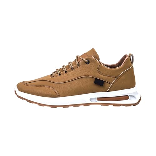 Freizeitschuhe Herren Sneaker Leder wasserdichte - Sportschuhe Herren rutschfeste Flache-Schuhe Mit Dämpfung Laufschuhe Übergrößen Turnschuhe Niedriger Trekkingschuhe Wanderschuhe von Generic