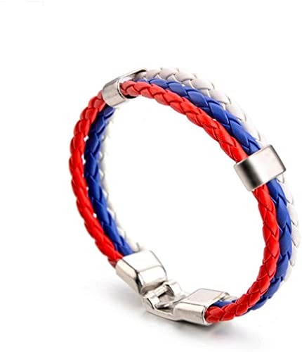 Freundschaftsarmband gewebt weiß blau rot (russische Flagge) Damen Herren Armband Das Gute und das Böse, Harz von Generic