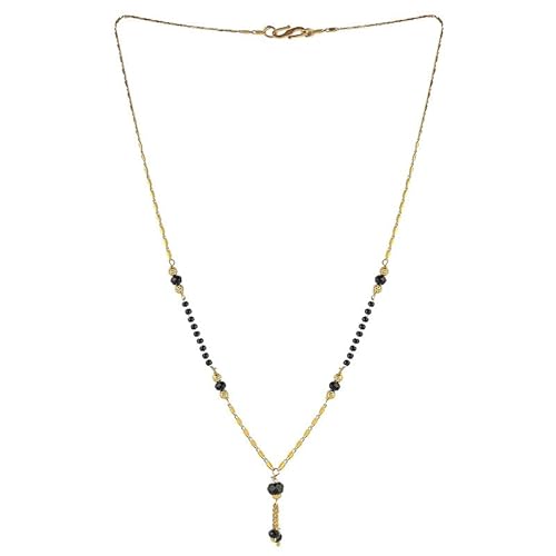 Frienemy Home Presents Gold Plattierte Mangalsutra Tanmaniya Nallapusalu Halskette Anhänger Schwarzer Perle Goldene Kette Für Frauen Und Mädchen #Frienemy-0596 von Frienemy Home