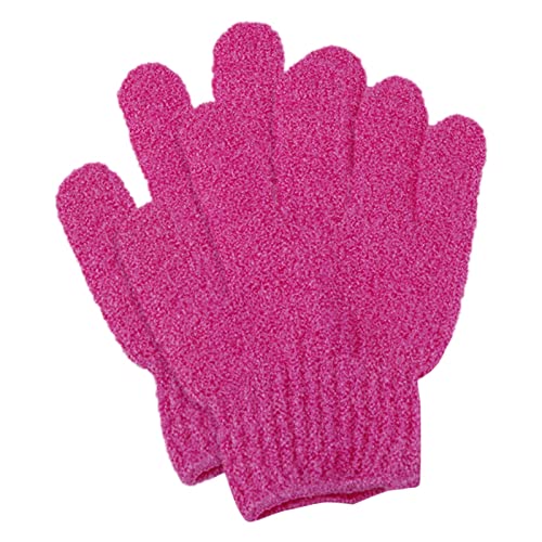 Friseur Koffer Damen Handschuhe Reinigungshandschuh Peeling Körperdusche Hautpeeling Rub Removal Peeling Dead Beauty Tools Massage Rolle Hüfte (Hot Pink, One Size) von Generic