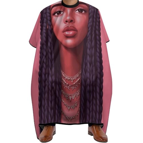 Friseur Umhänge Coole Dreadlocks Haar Afican Girl Art, Wasserdicht Haarschneidemantel Verstellbar Haarschneide Umhang für Frauen Männer 140X168cm von Generic