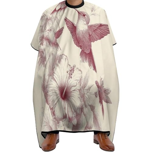 Friseur Umhänge Klassische Kolibris Kunst Lilie Blumen Vögel, Unisex Friseure Kleid Mode Haarschneideumhang für Männer Haarschnitt 140X168cm von Generic