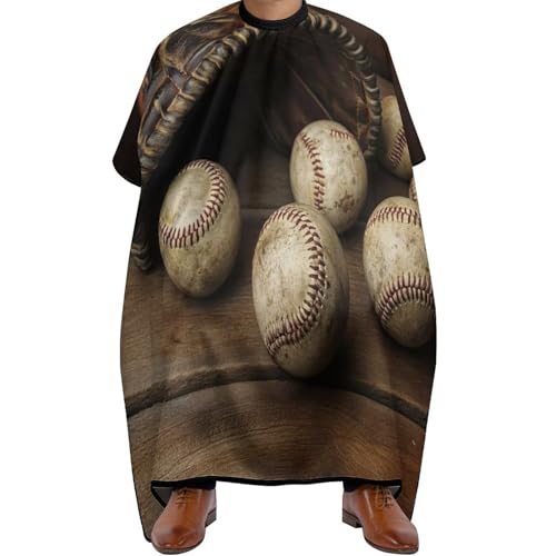 Friseur Umhänge Retro-Baseball, Antistatisch Friseurumhang Professionelle Haarschneide Umhang für Haarschnitt Männer 140X168cm von Generic
