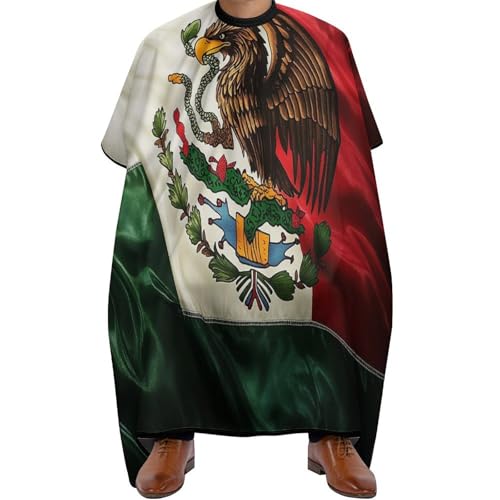 Friseur Umhänge Retro Mexiko Flagge, Wasserdicht Haarschneidemantel Unisex Haarschneideumhang für Frauen Salon 140X168cm von Generic